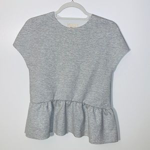H&M Women’s Gray Short Sleeve Peplum Top